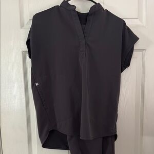 Figs Rafaela Scrub Top Charcoal